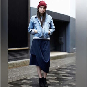 Maison Margiela x H&M Skirt Asymmetric Navy Midi sold out unique classy designer